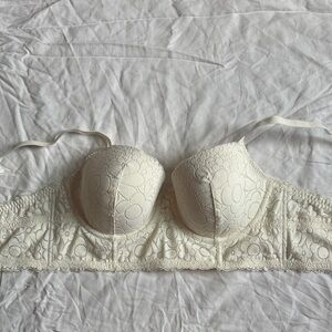 American Eagle Outfitters Floral Lace Bra - Cream